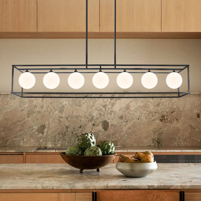 7 - Light Chandelier Dining Room Chandelier Rectangle Chandelier Kitchen Island Lighting Island Lights For Kitchen