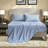 Elegant 7-piece Bedding Sets, Polyester Comforter With Floral Design, Beige And Blue, Queen Size
