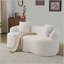 Canapé courbé avec accoudoir rond, canapé à compression avec 2 coussins, canapé crème pour petit espace, salon, chambre à coucher, sans assemblage-1704452826