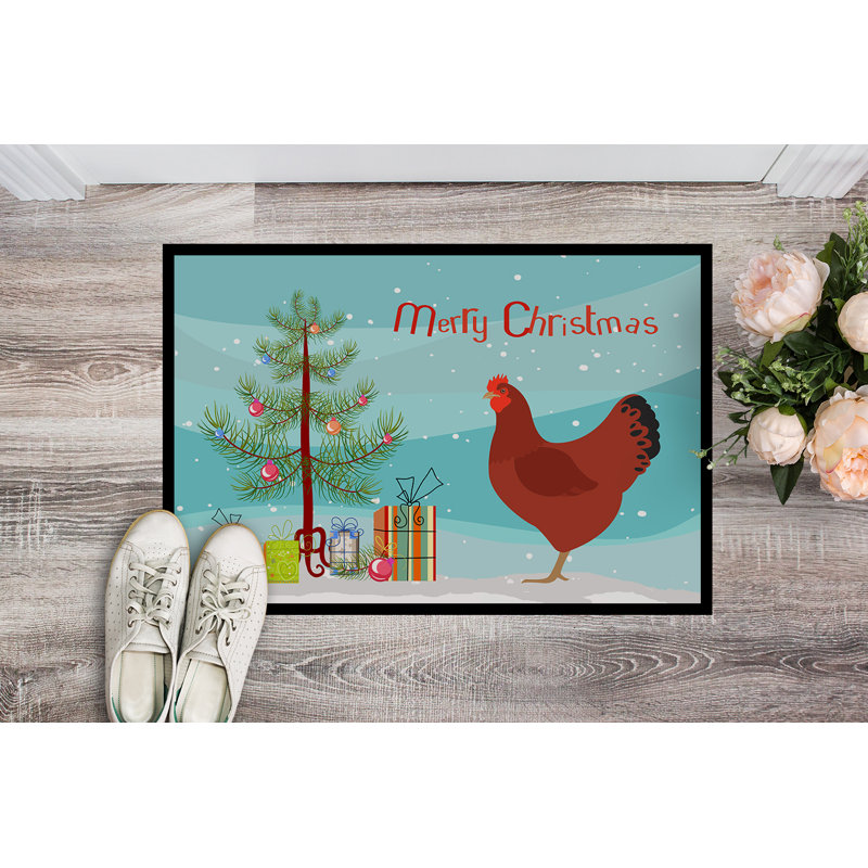 Elisabeth Non-Slip Christmas Outdoor Doormat, Rectangle 2' x 3'