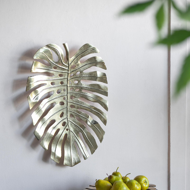 Gold Monstera Leaf Wall Décor, 18.9" H x 13.4" W x 1.4" D