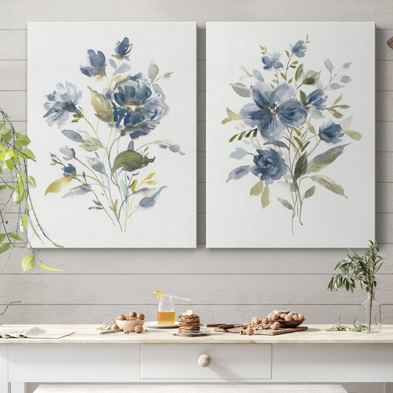 Linen Botanical I - ensemble de 2 reproductions, Pas de tapis, H 48 po x l 32 po x P 1 po, Toile tendue