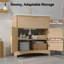 Meuble-lavabo 30 po avec lavabo en céramique, armoire de rangement encastrée cannelée, finition chêne naturel ou blanc-673896122