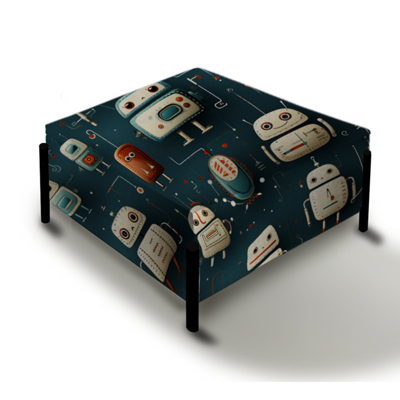 Robot Robot For Teens - grand repose-pieds carré pour chambre d'enfant