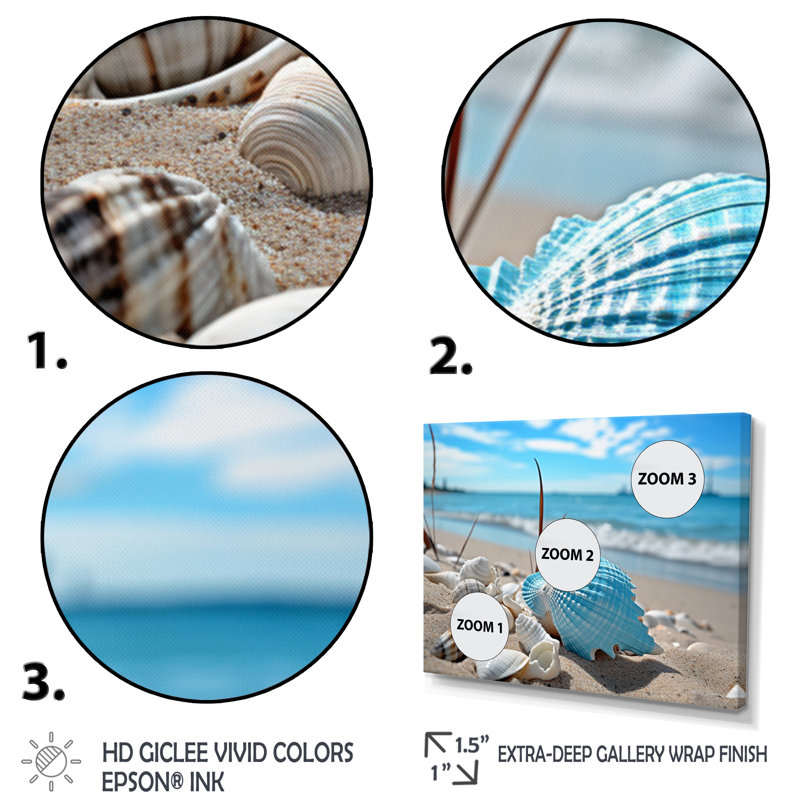 «Allexandra Minimalisme Beachside Tranquility II», reproduction sur toile, H 12 po x l 20 po x P 1 po, Cadre flottant blanc