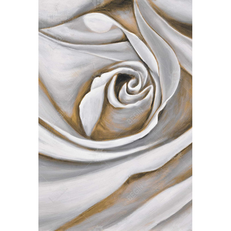 "Rose blanche en gros plan" sur toile