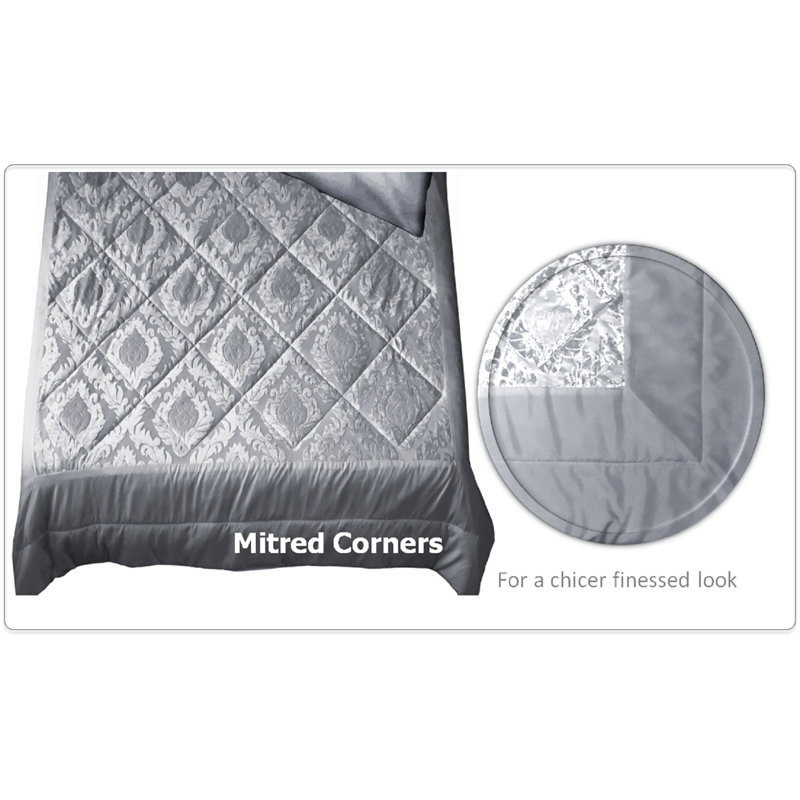 Daisie Velvet Decorative Quilted Bedspread, Silver