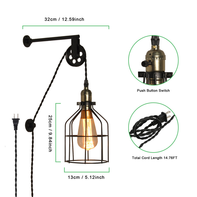 Kathyria Plug-in Armed Sconce