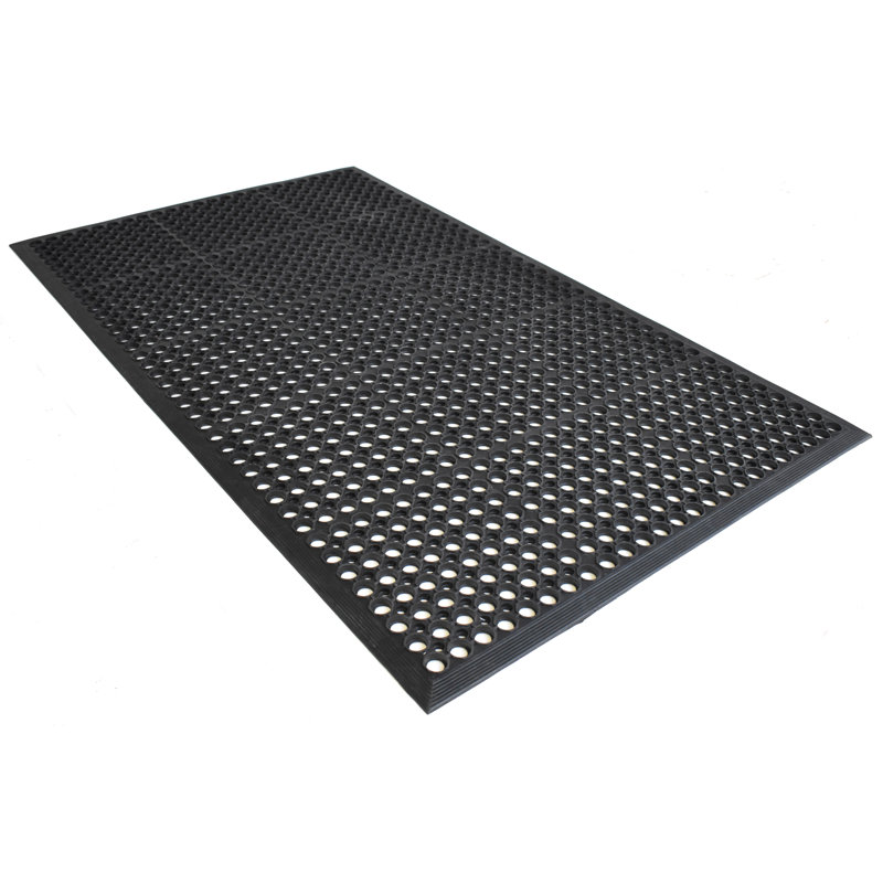 Rummond Open Circle Rubber 60 in. x 36 in. Non-Slip Outdoor Door Mat, 0.3" H x 48" L x 32" W