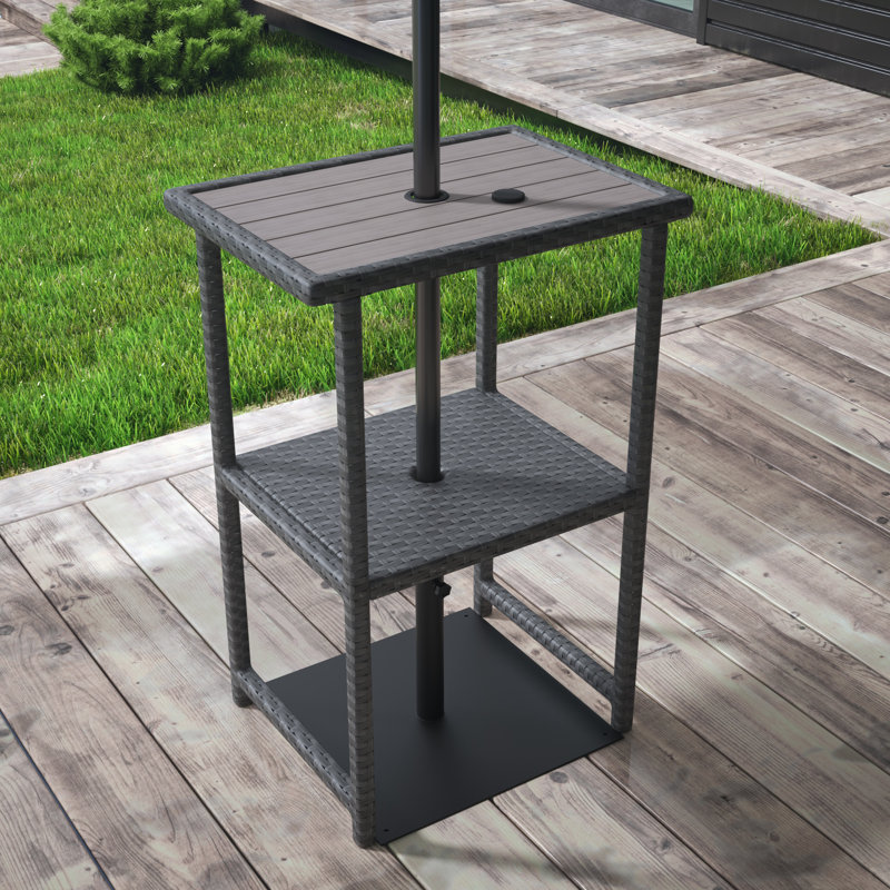 Hicran Rectangular Outdoor Bar Table, Grey