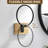 Wood & Stainless Steel Swivel Towel Ring, Rustic Hand Towel Holder for Bathroom Wall Mounted, 180° Rotatable Towel Hanger