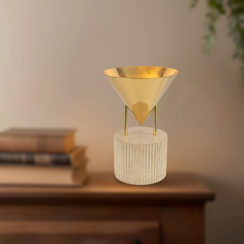 Lampe de table en laiton Versus 15 po Versus, Patina Brass