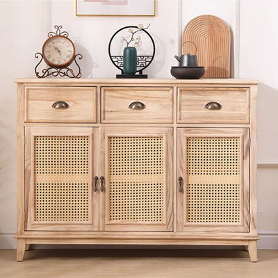 Retro Burlywood Solid Wood Sideboard
