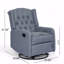 Fauteuil inclinable pivotant capitonné en lin gris anthracite - Fauteuil inclinable manuel pivotant à 360 ° pour le salon et la chambre de bébé