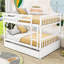 Lit superposé double au dessus d'un lit double avec gigogne simple et échelle-1654347375