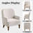 28.7" Upholstered Armchair With Tight Back And Solid Wood Legs-23430782