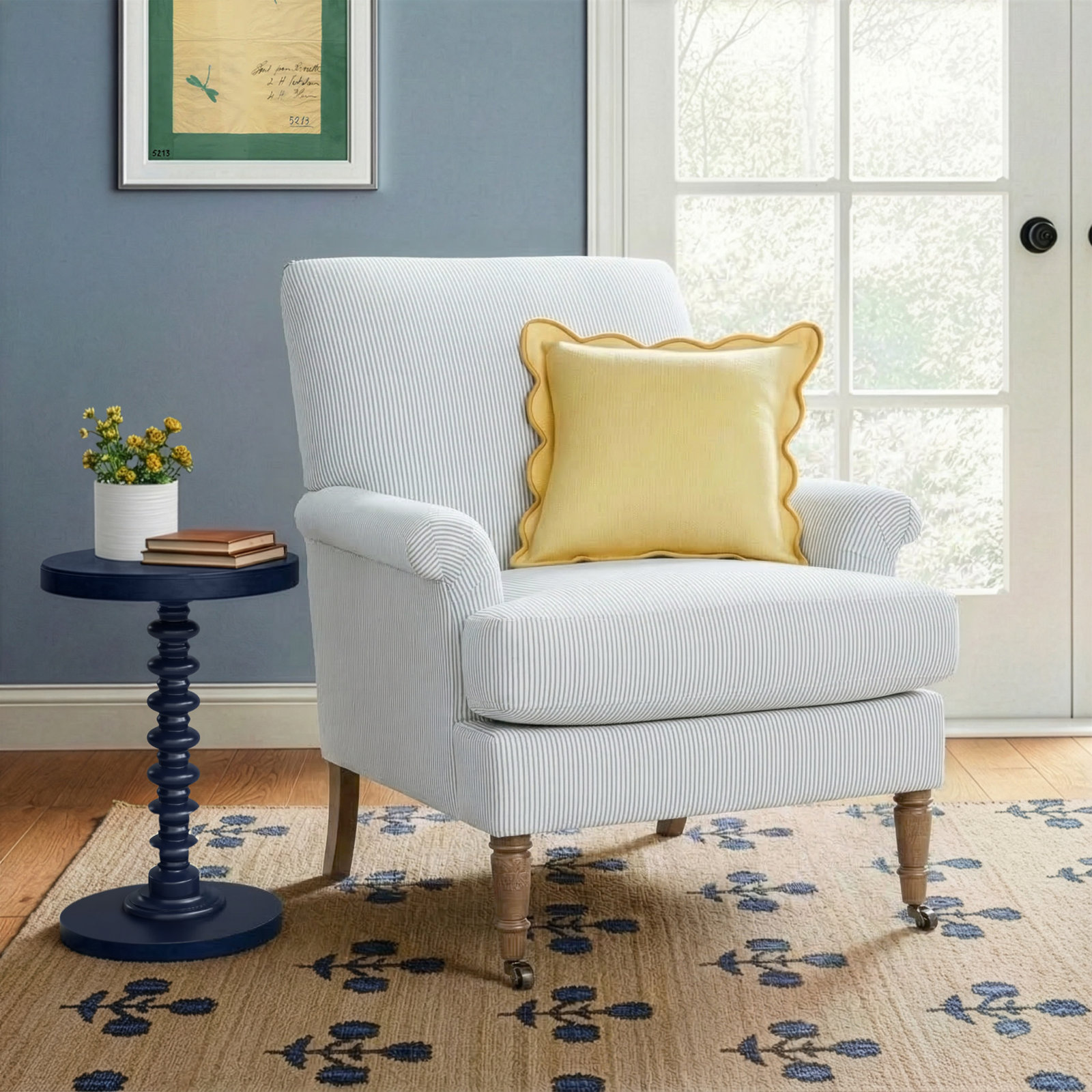 Rossdale Armchair, Navy, Latte