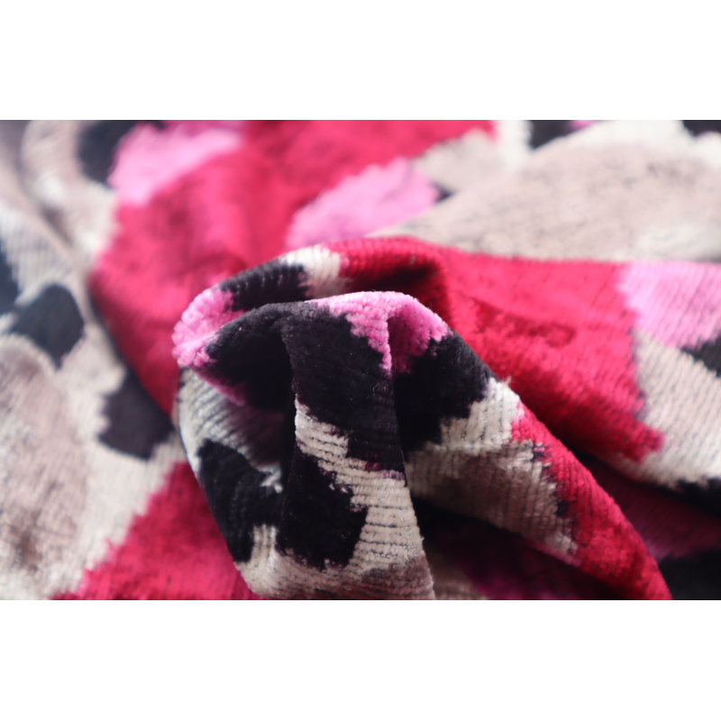 Velvet Rectangular Pillow Cover & Insert, Red Geometric Shapes