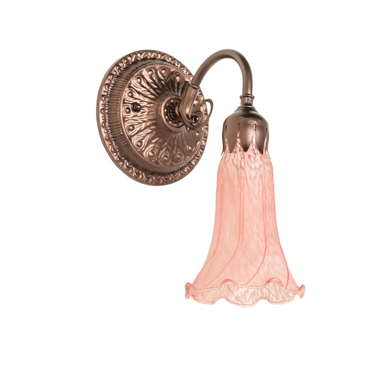 Pink Pond Lily Victorian Armed Sconce