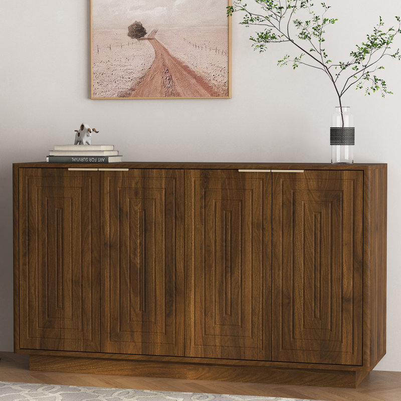 Buffet cannelé 55 po avec tablettes réglables, Brown