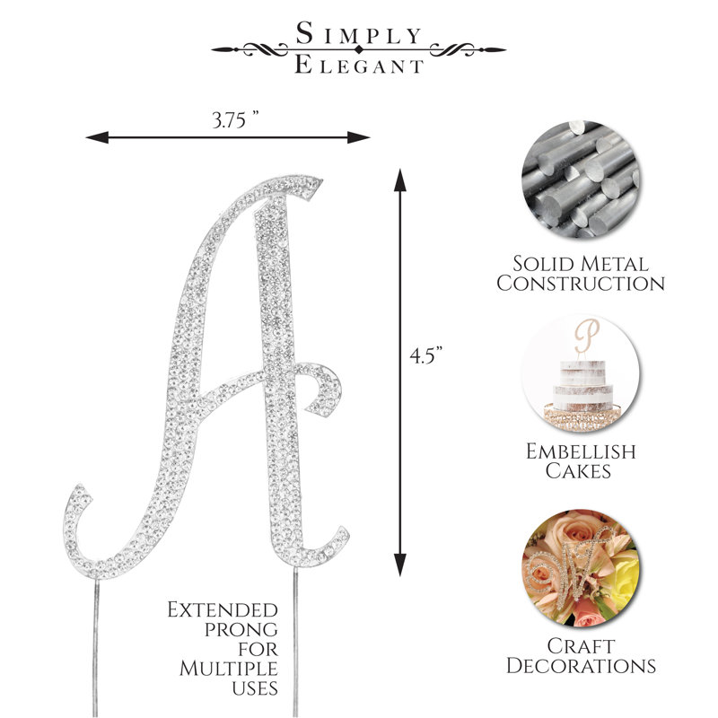 Surmatelas à gâteau "a" rhinestone, Argent