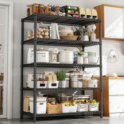 5-tier Shelving Unit For Storage Adjustable Heavy Duty Metal Shelving Units Garage Pantry Bathroom