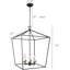 Luminaire suspendu géométrique noir 6 lumières