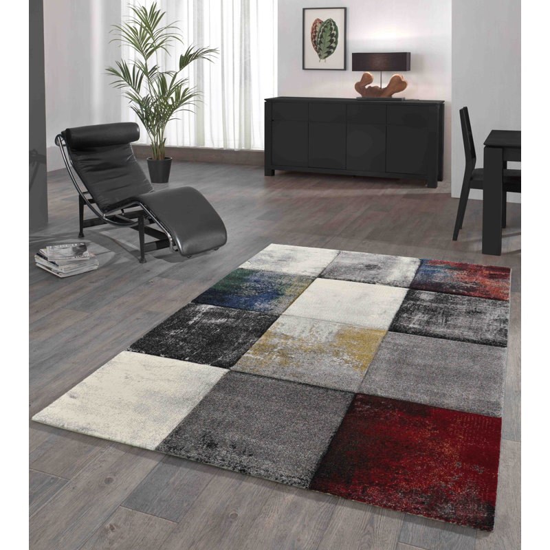 Stevens Geometric Shag Area Rug, Rectangle 200 x 290cm