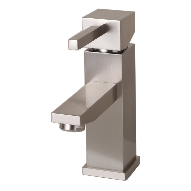 Robinet pour salle de bain à un trou avec ensemble de drain, Nickel brossé