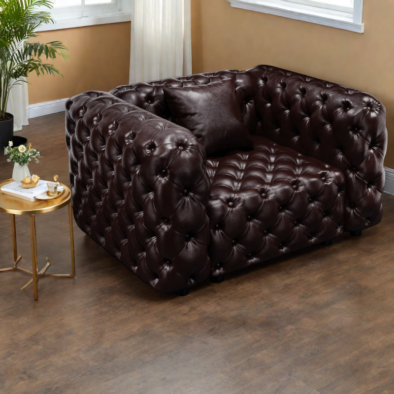 Canapé modulaire à compression en similicuir de 48,4 pouces pour la maison