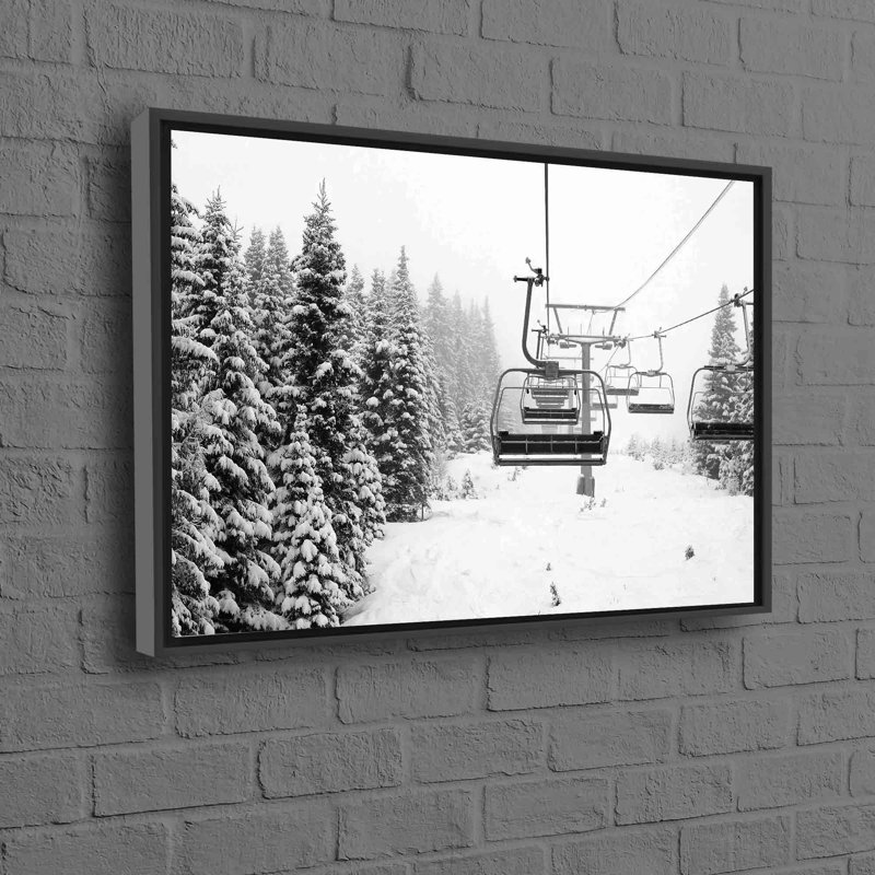 Print on Canvas, 80cm H x 110cm W, Framed Print without Mat, Black