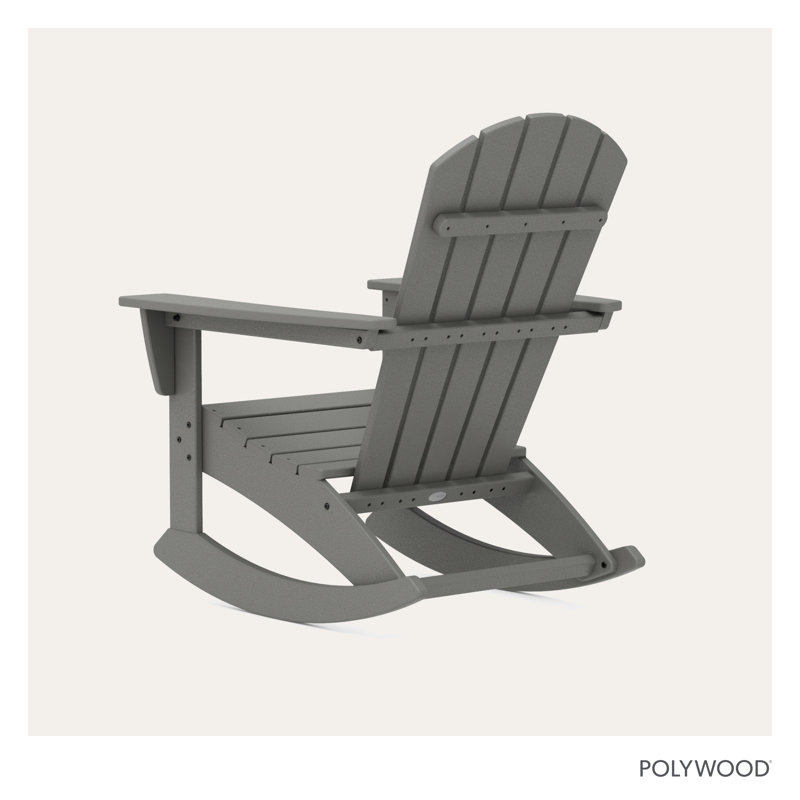 POLYWOOD Nautical Adirondack Rocking Chair, Slate Gray