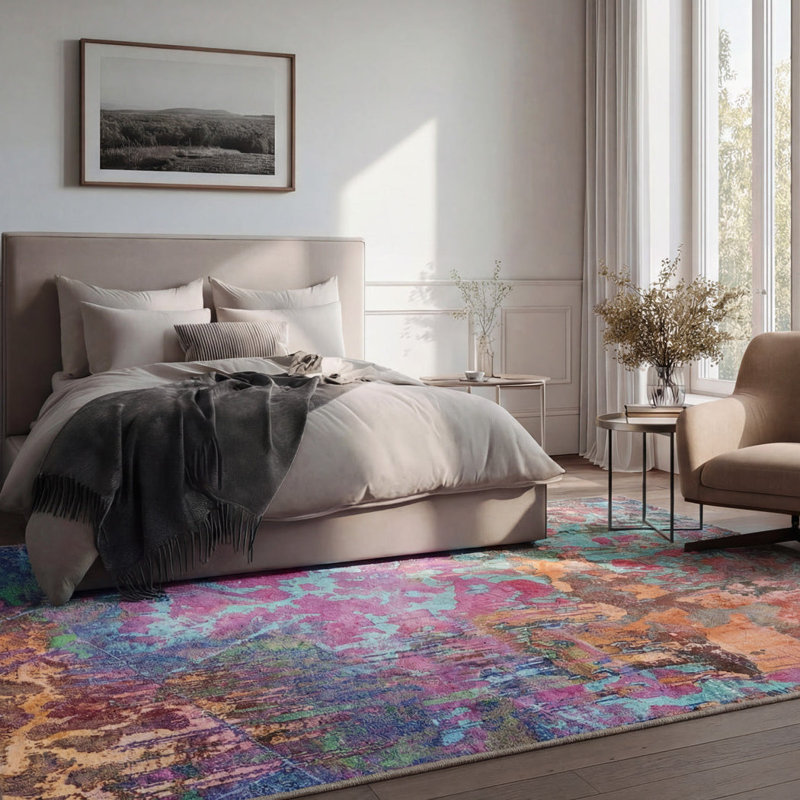 Tenicka Abstract Cotton Machine Tufted Area Rug, 160cm x 230cm