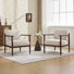 Fauteuil rembourré de style moderne du milieu du siècle avec structure en bois (ensemble de 2)