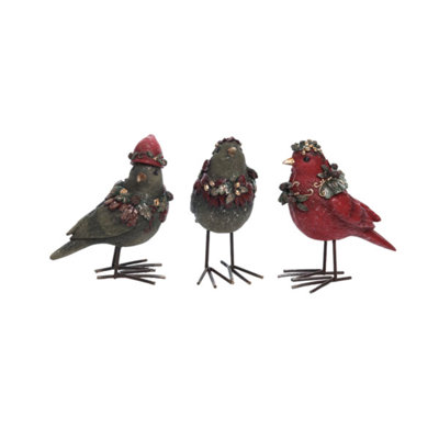 Ensemble de 3 figurines de Noël en résine ornées de 4,75 po
