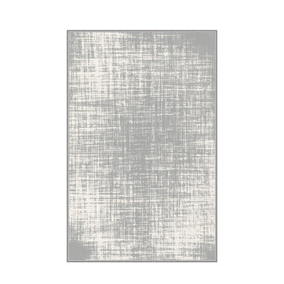 Stylish Woven Carpet, 4 x 6 Feet, 100% Polyester | Antibacterial, 3D Digital Printing, Non-Slip PVC Felt Dot Underside | Machine Washable, 0.4 in Pile Height, Perfect for Living Room & Bedroom Decor