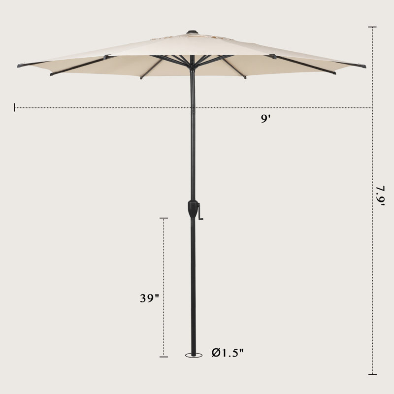 Parasol de marché 108 po Lyon, Beige, L 108 po x P 108 po