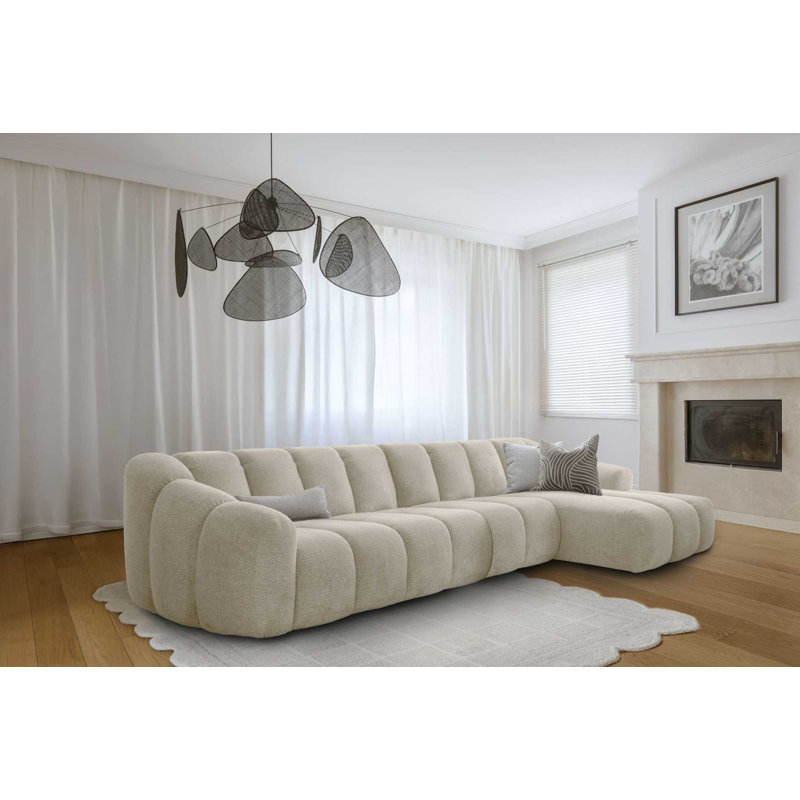 Shell Corner Sofa , Beige, 6, Right Hand Facing