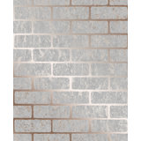 Milan Brick Vinyl Metallic Wallpaper Roll