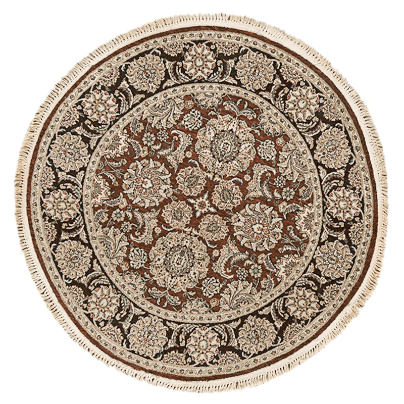 High-Quality Hand-Knotted Wine And Black Area Rug