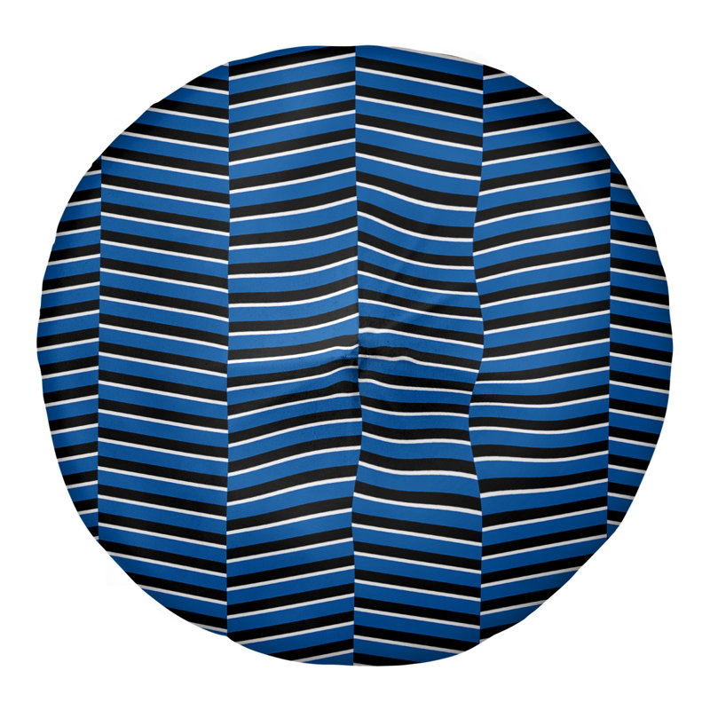 Coussin de sol à rayures fracturées, 26 po x 26 po, bleu