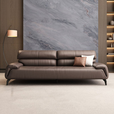 Brown Genuine Leather Standard Sofa cushion Loveseat