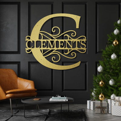 LL02 Custom Metal Signs Metal Name Sign Metal Wall Art Split Letter Monogram Wall Decor Metal Wall Art Last Name Sign Family Name Sign Personalized Wedding Gift Fire Pit Sign Outdoor Decor Cabin Sign