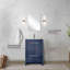 24 po L 20 po x P 2 po Meuble-lavabo bleu marine avec robinet en marbre de culture