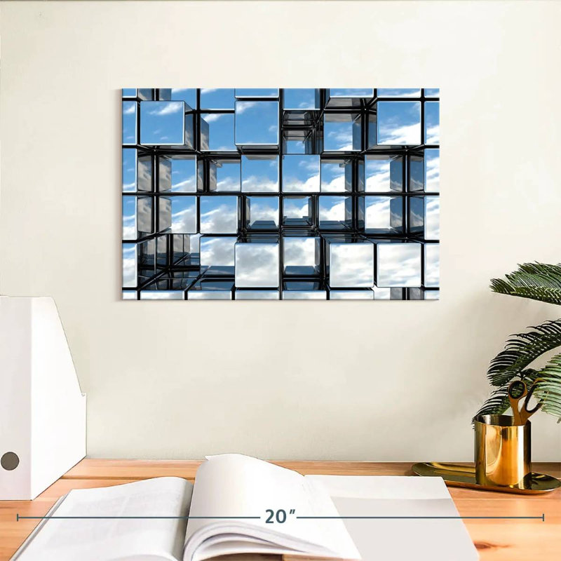 Abstract Square Mirrors Canvas Print, 8" H x 12" W x 1" D