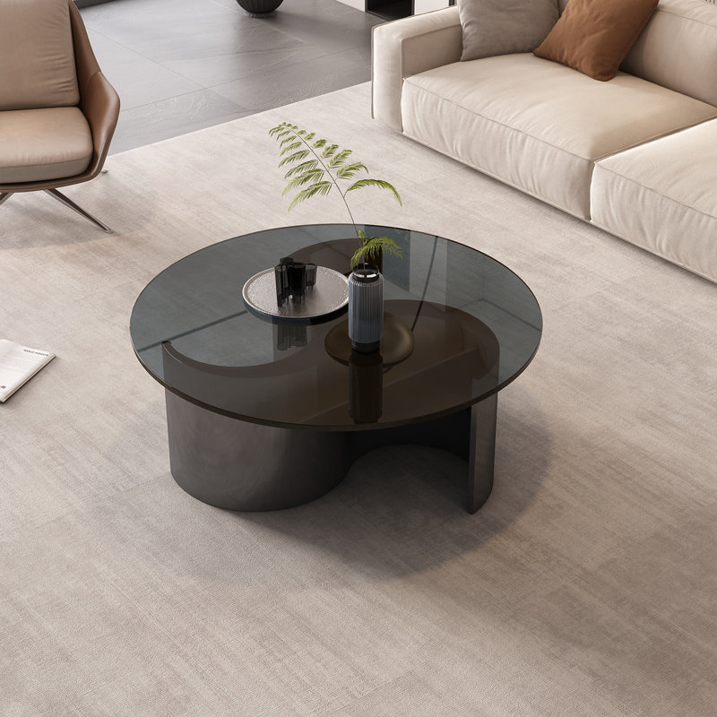 Table basse Italian Luxury, H 16,5 po x L 31,5 po x l 31,5 po, Plateau noir / base noire