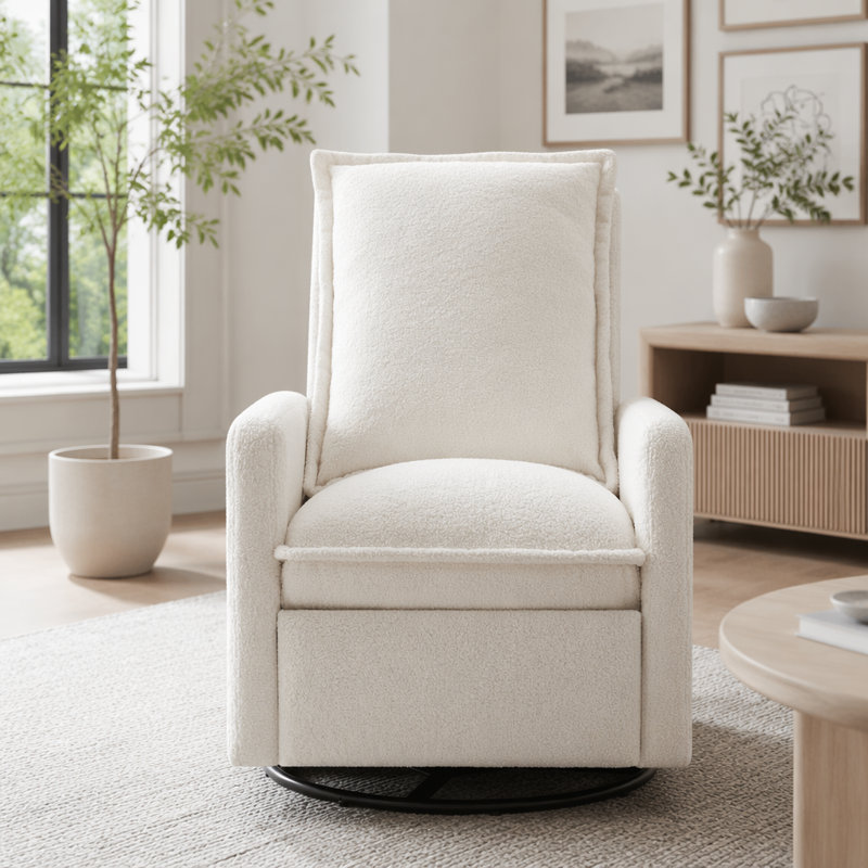 Fauteuil inclinable et pivotant, Blanc