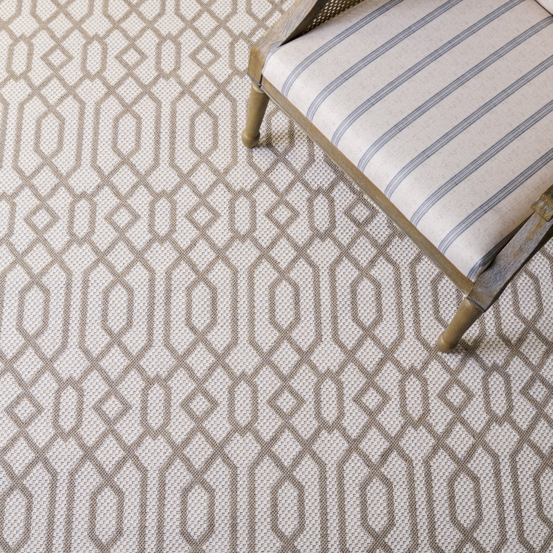 Tapis en coton taupe / crème Martha Stewart, Rectangle 9 pi x 12 pi