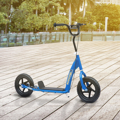 Trottinette pour les enfants de 5 à 12 ans, grande roue avec guidon à hauteur réglable, repose-pieds antidérapant, frein arrière HOMcom