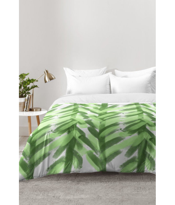 Ensemble d'édredon Allyson Johnson Greenery Forest, Édredon pour lit simple TG + 1 taie décorative